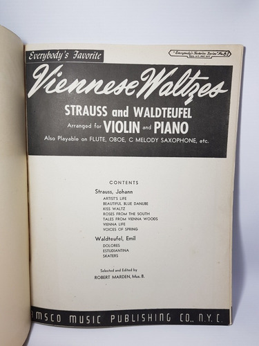 Antiguas Partituras Viennese Waltzwes Violín Piano Mag 56588