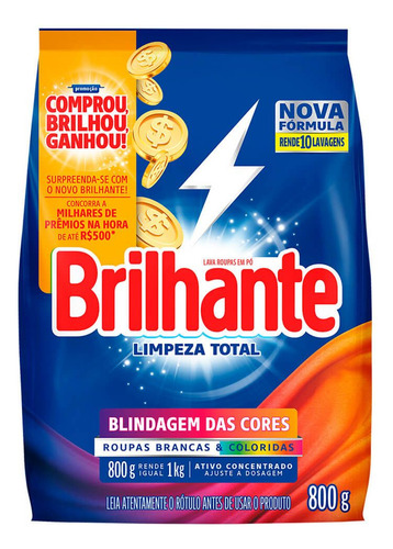 5x Brilhante Lava Roupas Pó Roupas Brancas E Colorida 1 X 80
