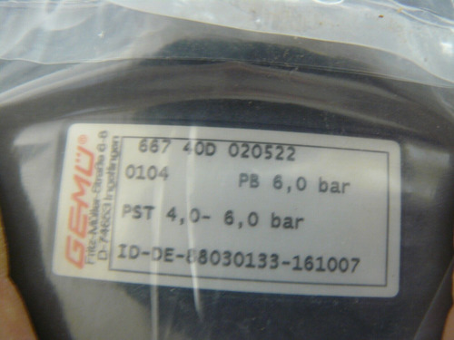 Gemu 667 40d 020522 0104 Diaphragm Valve 88030133 New Zze