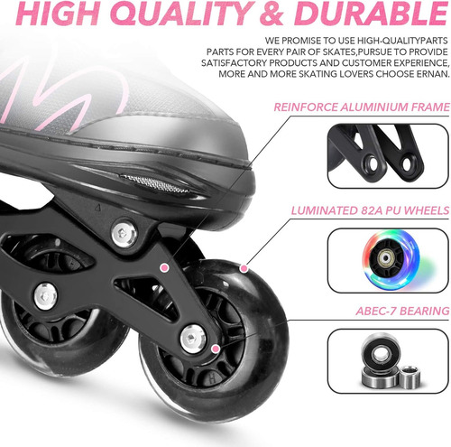 Patines En Línea Profesionales Adulto Ajustables Con Luces