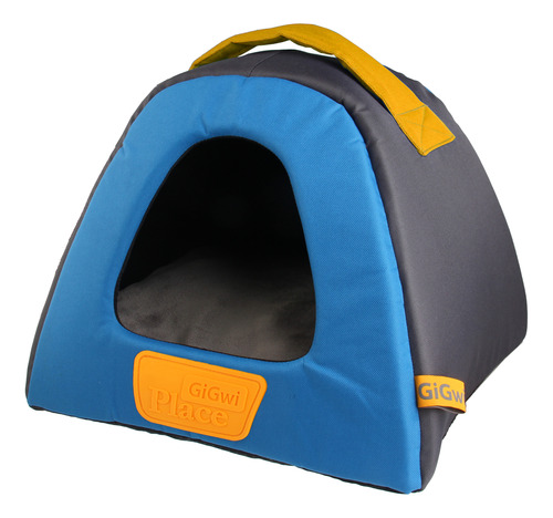 Cama Perros Y Gatos Tipo Igloo S Gris Con Azul Gigwi