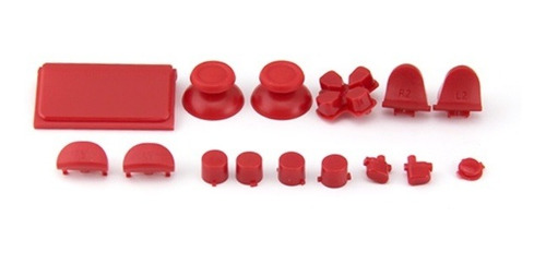 Kit Botones Plasticos Joystick Playstation 4 2da Gen Rojo