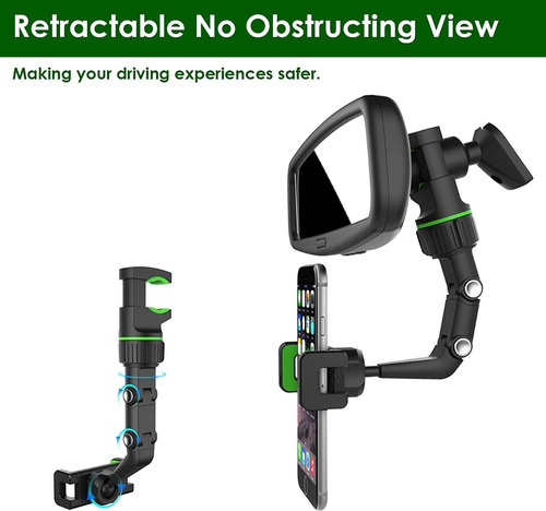 Soporte Celular Telefono Auto Retrovisor 360° Ajustable