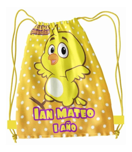 25 Morralitos Dulceros Personalizados Gallina Pintadita 