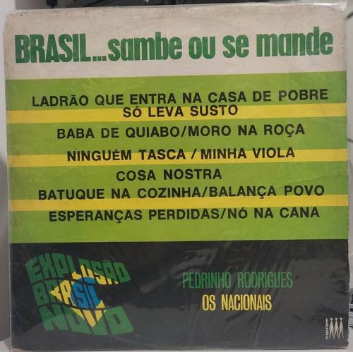 Lp Pedrinho Rodrigues Brasil Sambe Ou Se Mande Vg