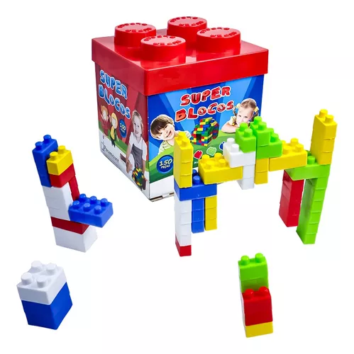 Blocos de Montar Infantil 84 peças Super Blocos Brinquedo