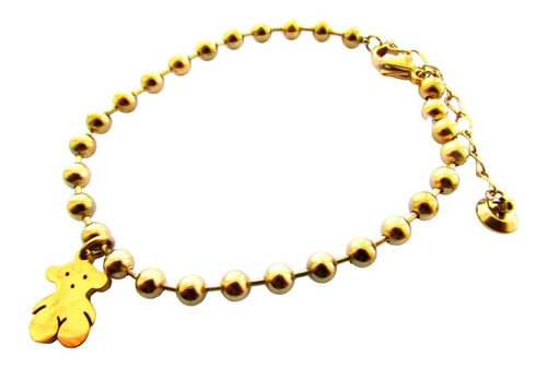 Hermosa Pulsera Oso Tous Mujer Con Baño De Oro 18kt 2