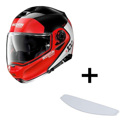 Capacete Articulado Nolan N100-5 Plus Distinctive Vermelho Tamanho do capacete 55/56 (S)