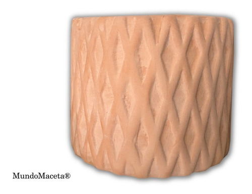 Imagen 2 de 2 de Maceta De Barro Con Relieve Para Pintar