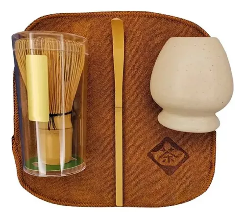 Té Matcha Kit de batidor de matcha y cuchara de bambú, soporte de