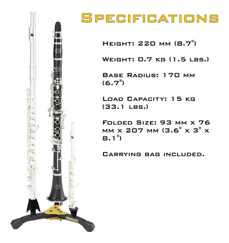 Soporte Para Flauta Y Clarinete Lumintrail Hercules Y Soport