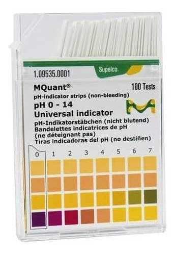 Tiras Papel Indicador De Ph Merck De 0-14 Por 100 Un.