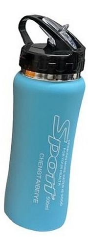 Imagen 2 de 5 de Botella Deportiva Sport Termo Acero Inox Engomado 500 Ml