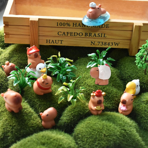 Mini Figuras Capybara Resina Modelo Hadas Decoración Jardín