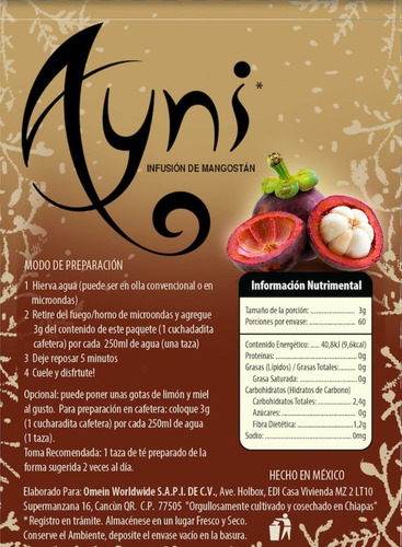Ayni Infusion De Mangostan