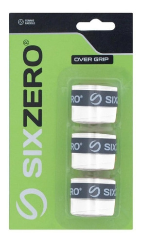 Cubre Grip Sixzero Tenis Padel Overgrip Absorbente Liso X3u Color Blanco