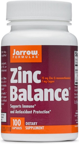 Balance De Zinc Jarrow Formulas, Refuerza El Sistema Inmunol