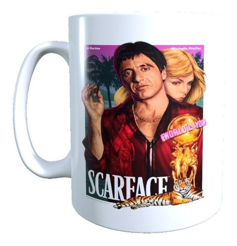 Taza Diseño Cara Cortada Scarface Pelicula Al Pacino Poster