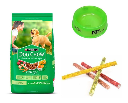 Comida Cachorros Dog Chow 21 Kilos+obsequios+6 Pagos