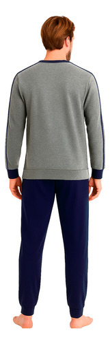 Pijama Hombre Algodon Gianni 6162 Escote V Pantalón Con Puño