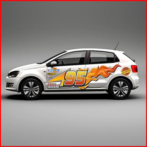 Vinil Wrap Automotriz Lateral Cars Rayo Mcqueen - 245x75cm