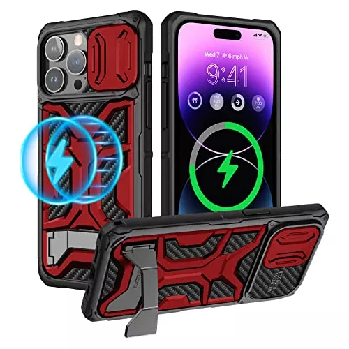 Compatible con iPhone 14 Pro de 6.1 pulgadas con funda de cámara, funda  protectora de policarbonato