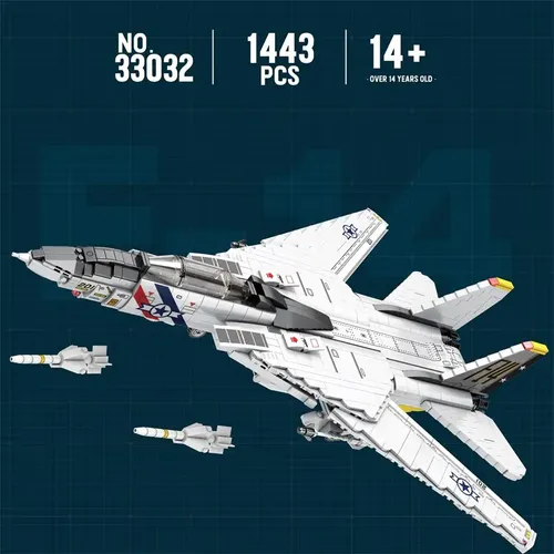 Blocos De Montar: Caça Tomcat F14 Militar | Parcelamento sem juros