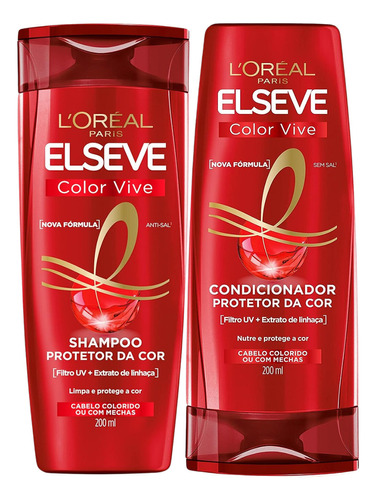  Shampoo E Cond Elseve Color-vive Prolongador Da Cor 200ml