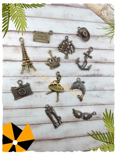 Dijes Coronas Metalicas Llaves Doradas Souvenir X30+1grande