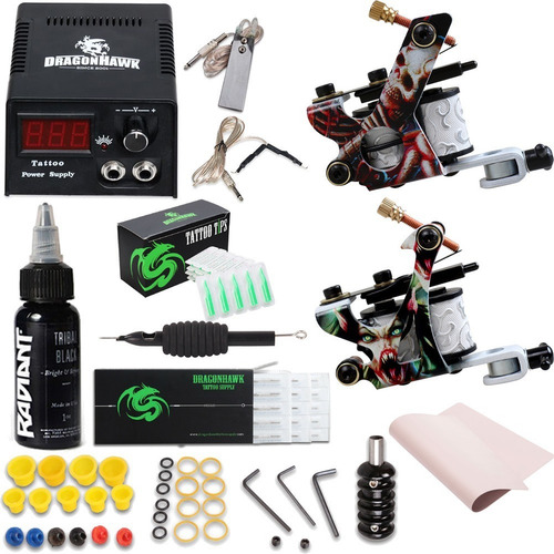 Kit Para Tatuar 2 Maquinas Fuente Poder Tintas Profesionales (Usado)