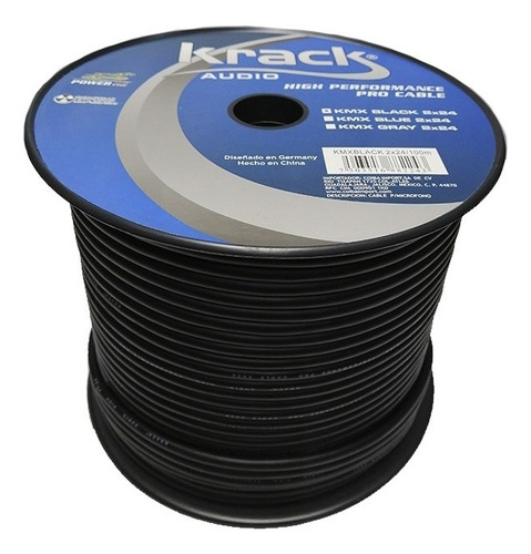 Rollo De Cable Krack Balanceado Para Micrófono 30 Mts 2x24