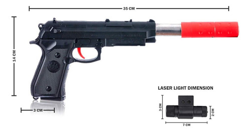 Arma De Juguete Pistola Con Luz Sonido Dardos Bolitas Juguet