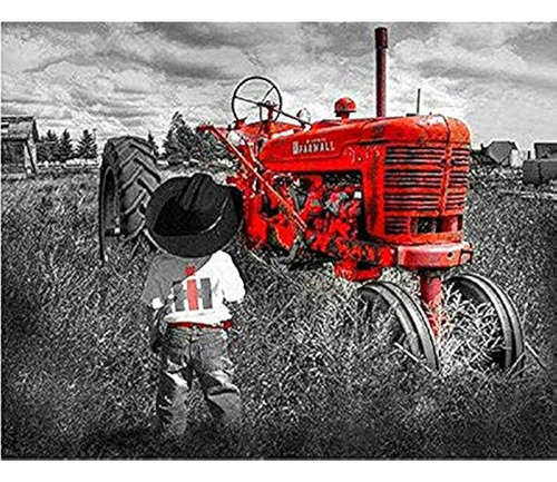 5d Diy Diamante Pintura Granja Tractor 16x20 Pulgadas Taladr