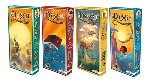 Dixit Origins + Journey + Quest + Daydreams 4 Expansões