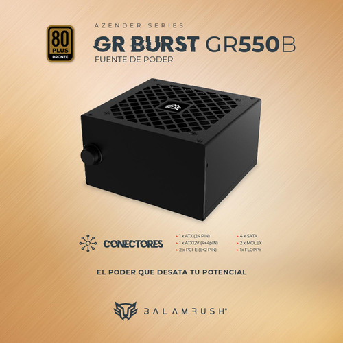 Fuente De Poder Balam Rush Gr Burst Atx 550w 80plus Bronze