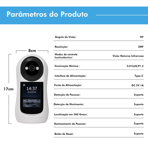 Câmera Babá Eletrônica Coibeu Com Tela Video Chamada Wifi