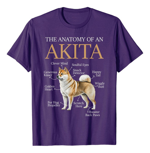 K Camiseta The Anatomy Of An Akita - Dueño De Mascotas