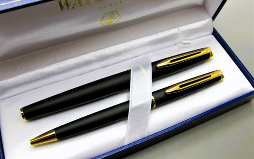 Set Waterman Hemisphere Boligrafo Pluma Fuente Negro Mat Oro