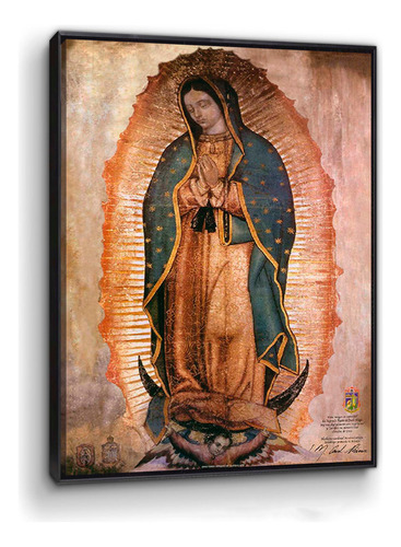 Cuadro Canvas Virgen Guadalupe Copia Fiel Con Marco 100x70