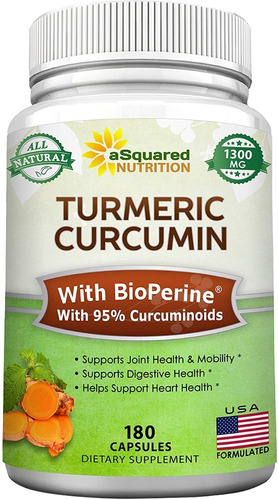 Curcuma + Bioperina 180cps - Unidad a $1773