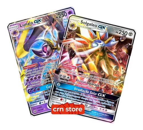 6 Cartas Pokemon Gx Gold: Solgaleo + Lunala + 4 Cartas Tapú