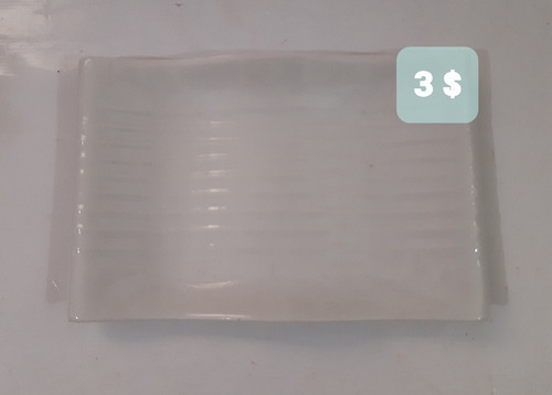 Imagen 2 de 5 de Plato En Cerámica Blanco Rectangular De 25 Cm X 16 Cm