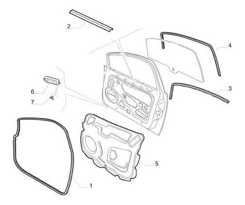 Kit Guia Vidrio Puerta Delantera Izquierda Fiat