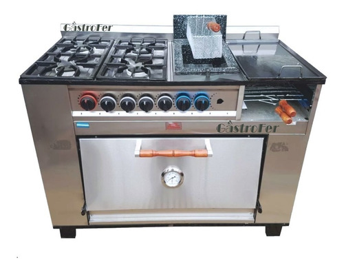 Imagen 3 de 5 de Cocina Tecnocalor 4 Hornallas + Plancha Freidora Y Carlitero