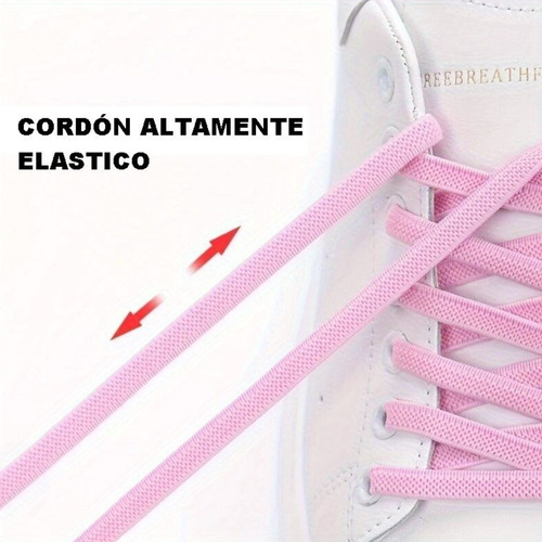 Cordones Elasticos Ajustables Para Zapatillas Adultos Niños Blanco