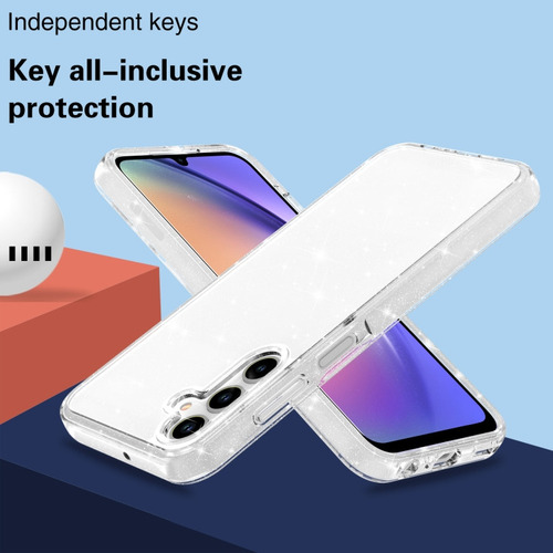 Capa Em Pó Branco Com Glitter Para Samsung Galaxy A15 5g Par