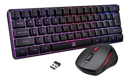 Combinación De Teclado Y Mouse Inalámbricos Para Juegos 2.4g Color del mouse snpurtech Color del teclado black set