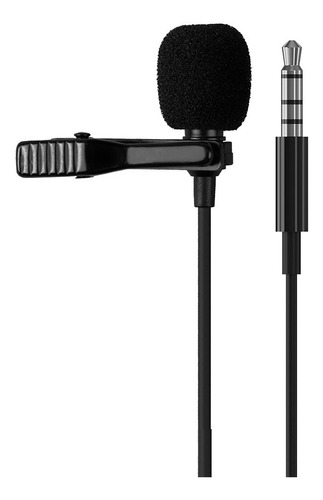 Micrófono Mini Con Clip  Para Celular 3.5 Mm Stf Color Negro