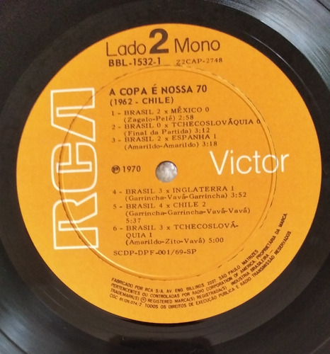 Lp A Copa É Nossa 70 Pelé Garrincha Zagalo Zito 1958/62/70 (Usado)