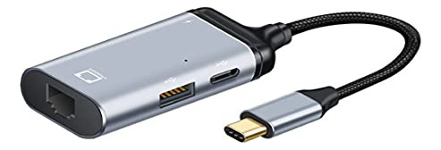 Adaptador Lan Ethernet Usb-c A 1000mbps Con Pd Para Tablet